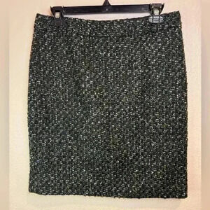 J.CREW Women’s Vintage Moss Tweed Knit Pencil Straight Wool Classic Skirt Size 6